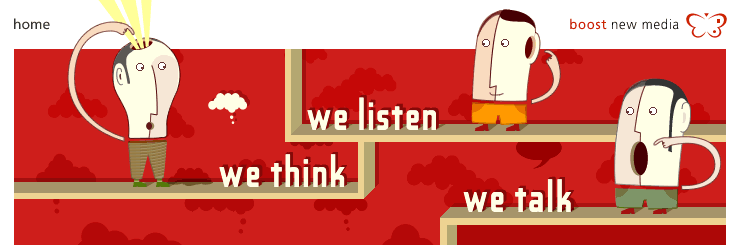 Alternate image version of the animated flash movie that illustrates how we listen and think before talking. 